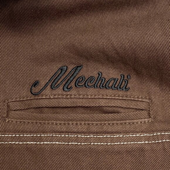 Mechali Men’s Contrast Stitch Worker Jacket Coffee Brown - Picture 8 of 13